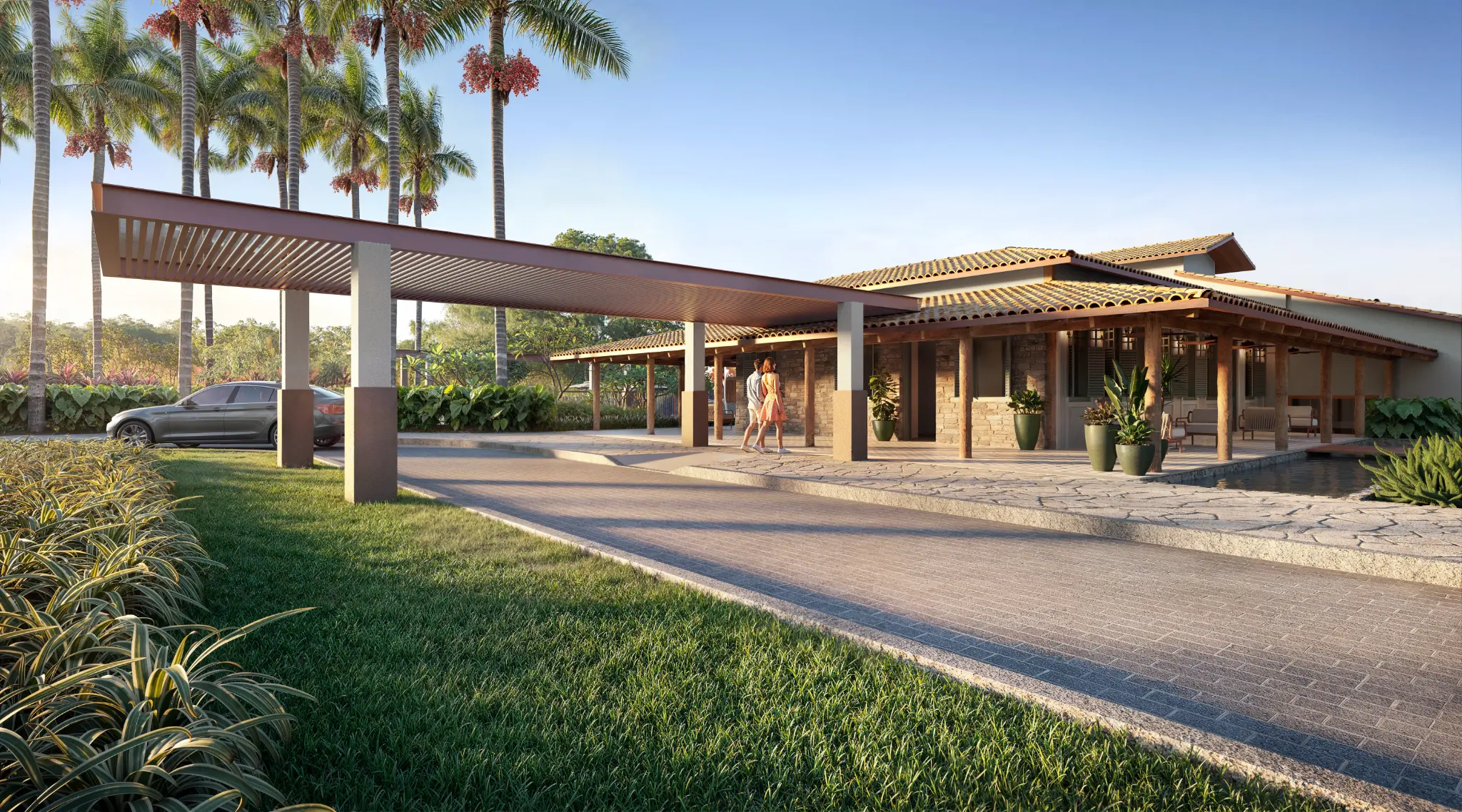 Porte-cochère do clube