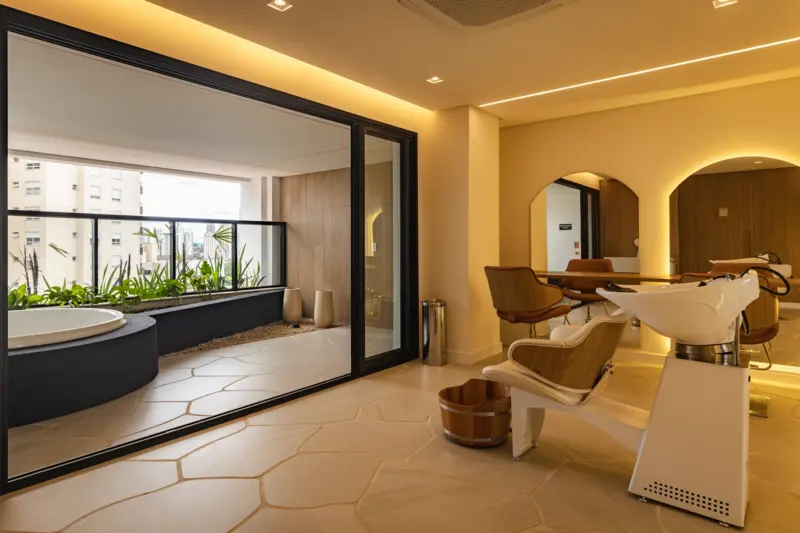 Spa com ofurô e sala de beleza do Ares Marista, no Setor Marista em Goiânia