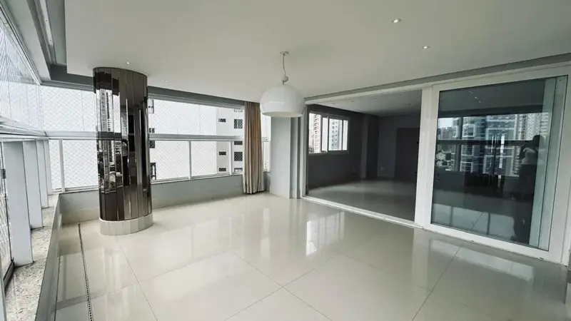 Varanda gourmet integrada à sala, com vista livre, no Residencial Ecoliving, Setor Bueno