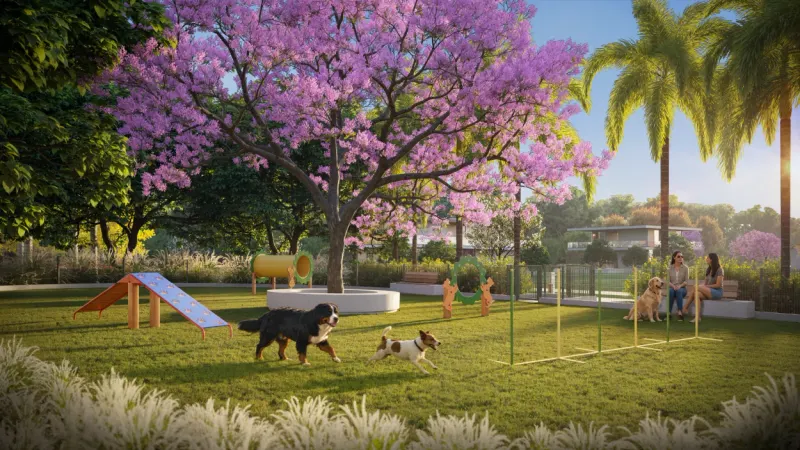 Pet place da Fazenda Lumiar, área cercada para cães
