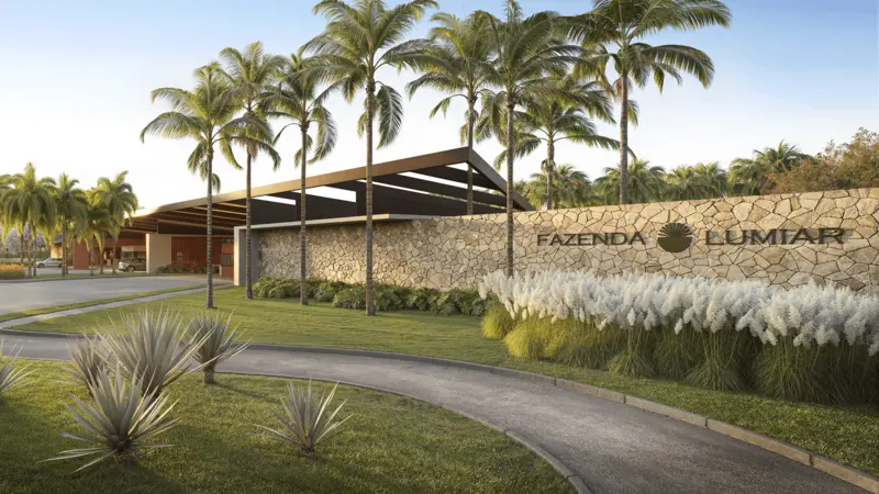 Portaria da Fazenda Lumiar Estates, na GO-020 em Goiânia (imagem de projeto)
