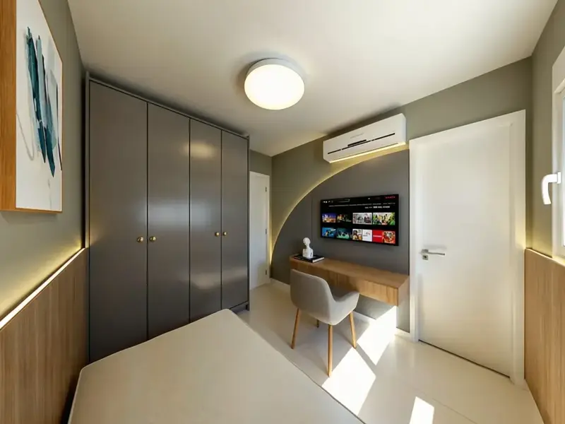 Ambiente do apartamento mobiliado de 69 m² no Wish Vaca Brava, Setor Bueno em Goiânia