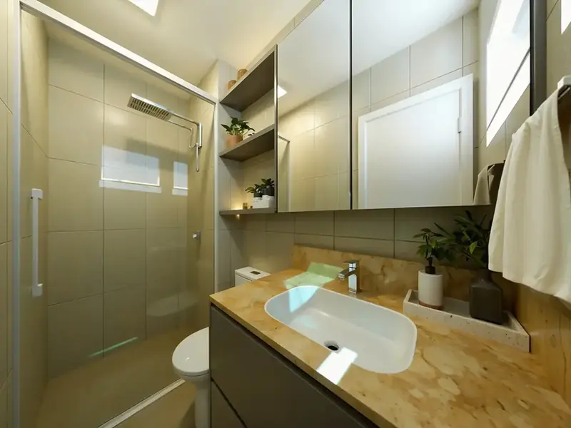 Ambiente do apartamento mobiliado de 69 m² no Wish Vaca Brava, Setor Bueno em Goiânia
