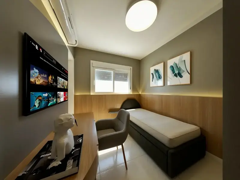 Ambiente do apartamento mobiliado de 69 m² no Wish Vaca Brava, Setor Bueno em Goiânia