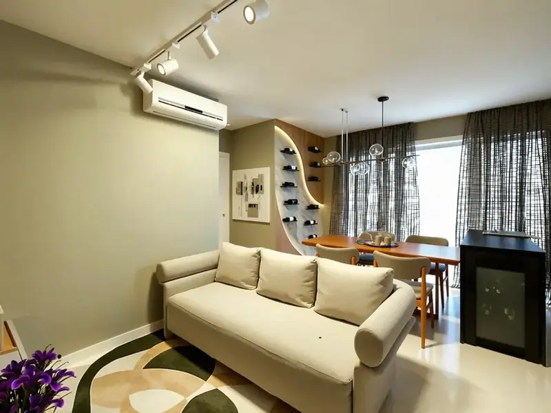 Ambiente do apartamento mobiliado de 69 m² no Wish Vaca Brava, Setor Bueno em Goiânia