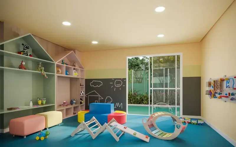 Área comum do Wish Vaca Brava, no Setor Bueno em Goiânia (imagem de projeto)