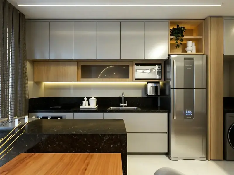 Ambiente do apartamento mobiliado de 69 m² no Wish Vaca Brava, Setor Bueno em Goiânia