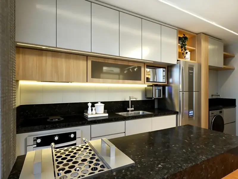 Ambiente do apartamento mobiliado de 69 m² no Wish Vaca Brava, Setor Bueno em Goiânia