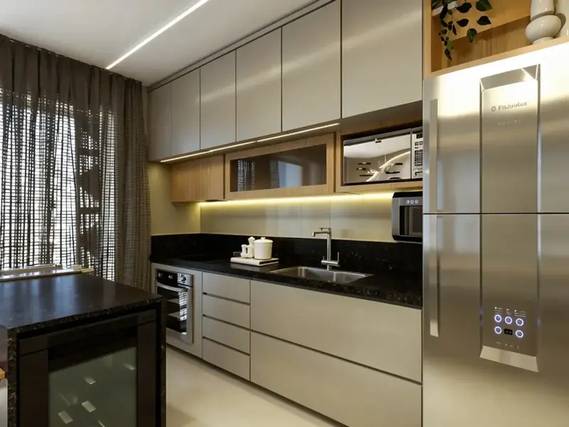 Ambiente do apartamento mobiliado de 69 m² no Wish Vaca Brava, Setor Bueno em Goiânia