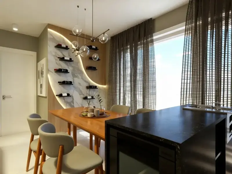 Ambiente do apartamento mobiliado de 69 m² no Wish Vaca Brava, Setor Bueno em Goiânia