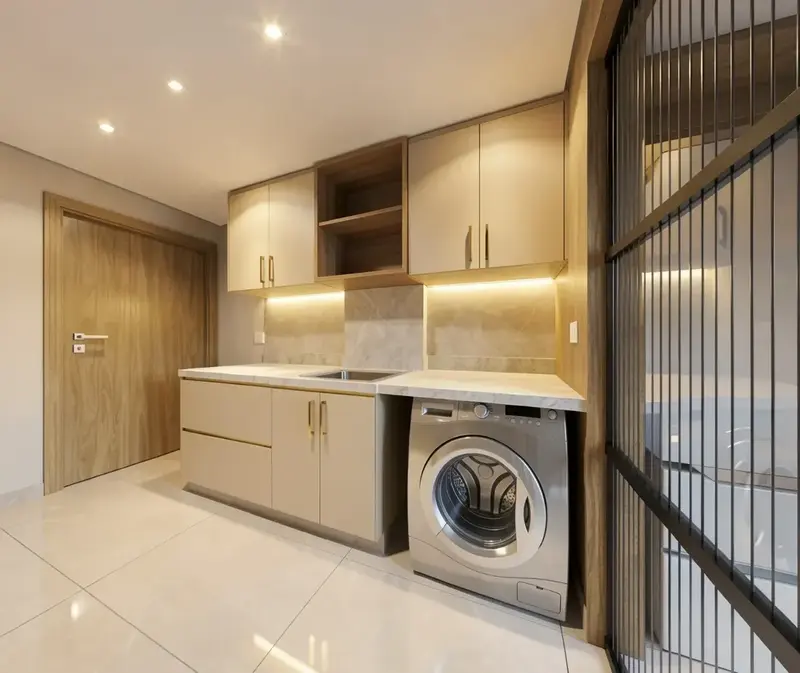 Ambiente do apartamento decorado e mobiliado no Único Marista, Setor Marista em Goiânia