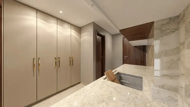 Ambiente do apartamento decorado e mobiliado no Único Marista, Setor Marista em Goiânia