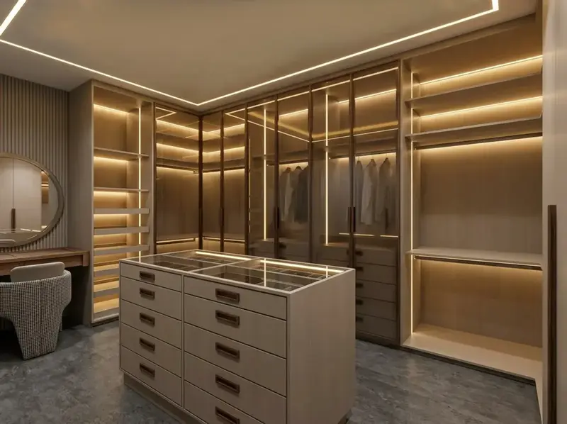 Ambiente do apartamento decorado e mobiliado no Único Marista, Setor Marista em Goiânia