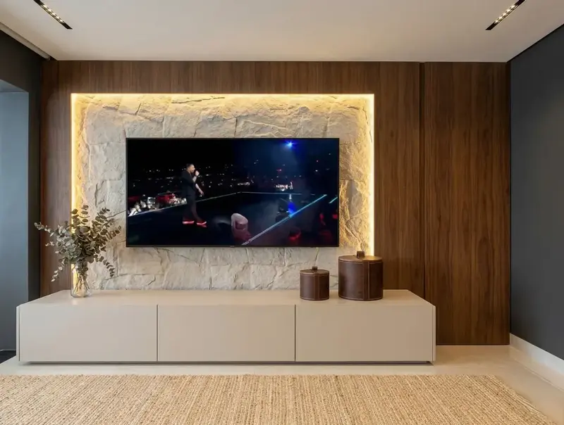 Ambiente do apartamento decorado e mobiliado no Único Marista, Setor Marista em Goiânia