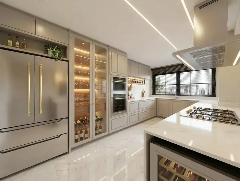 Ambiente do apartamento decorado e mobiliado no Único Marista, Setor Marista em Goiânia