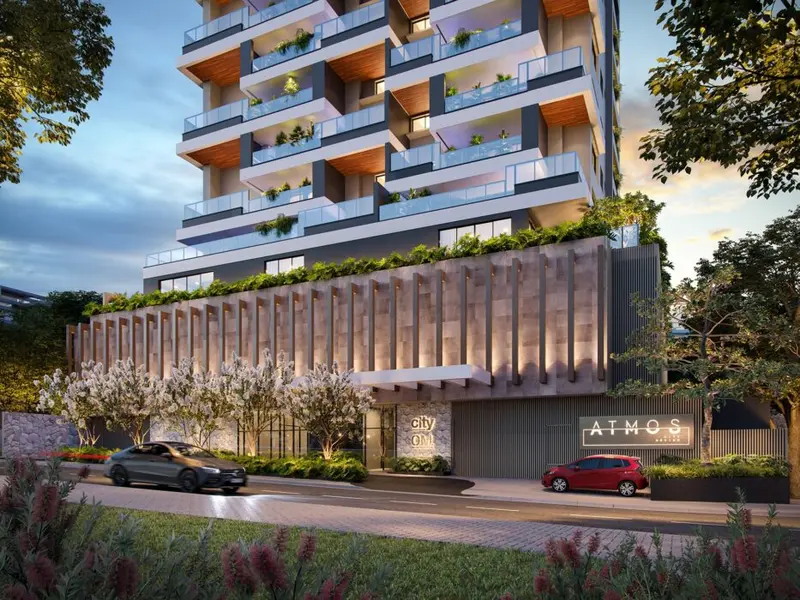 Fachada iluminada do Atmos City Design, no Setor Marista em Goiânia (imagem de projeto)