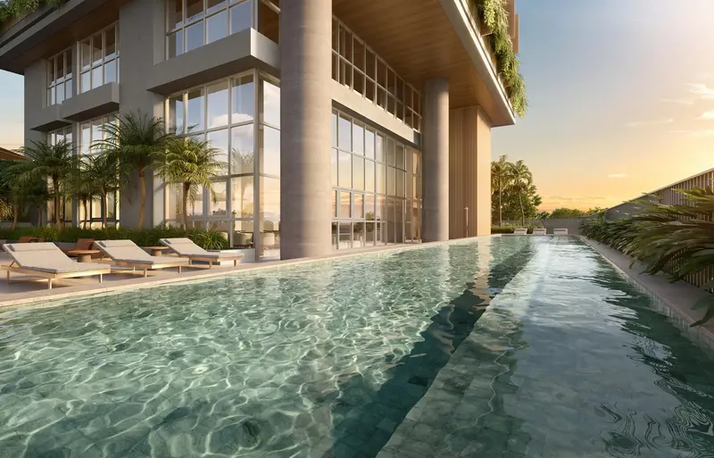 Piscina da área de lazer do Legítimo Flamboyant Residencial, Jardim Goiás, Goiânia