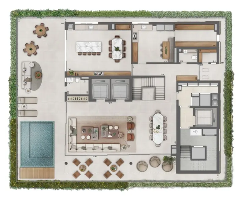 Planta da cobertura duplex, pavimento superior, do Legítimo Flamboyant Residencial, Jardim Goiás