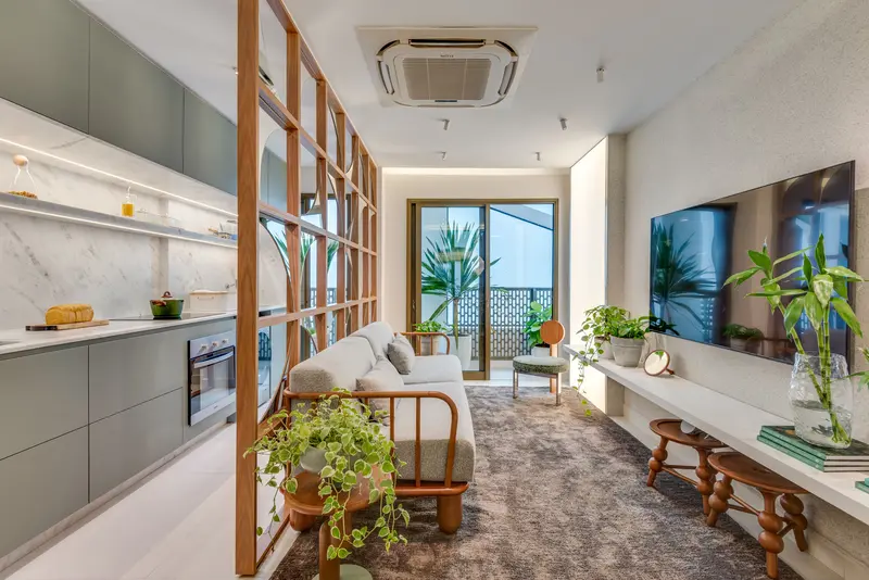 Apartamento decorado do Opus Gyro Praça do Sol, Setor Oeste em Goiânia