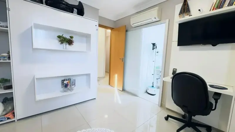 Cozinha gourmet do apartamento de 107 m² no Metropolitan Residence, Goiânia