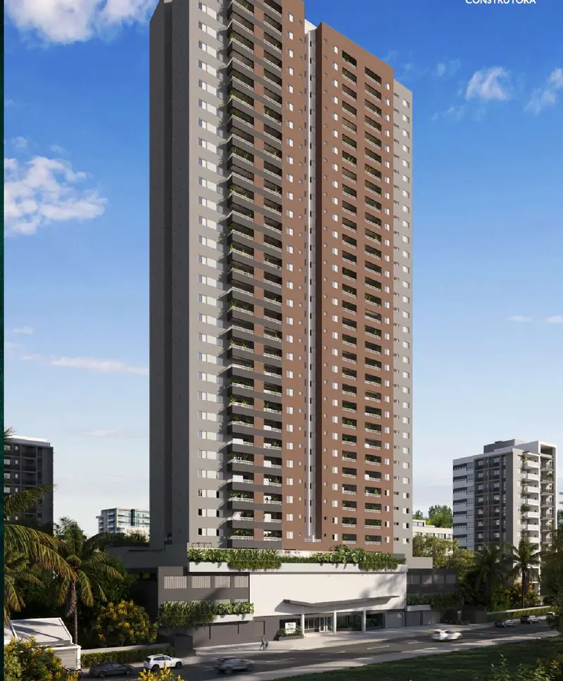 Fachada do Residencial Varandas Bueno, da CMO Construtora, no Setor Bueno em Goiânia